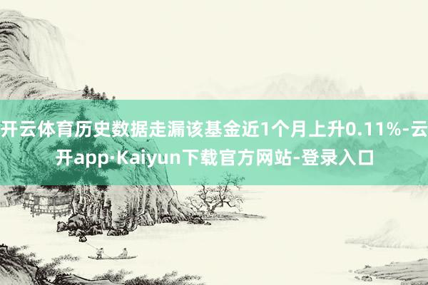 开云体育历史数据走漏该基金近1个月上升0.11%-云开app·Kaiyun下载官方网站-登录入口