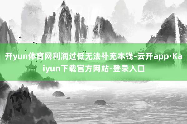 开yun体育网利润过低无法补充本钱-云开app·Kaiyun下载官方网站-登录入口